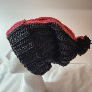 Slouchy Beanie Hat colorful black pink